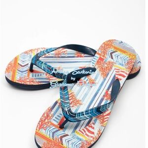 Antica sartoria Flip Flops with Geometric Design NWT 40/41